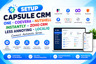 setup capsule crmone coevera nutshell instantly zoho crm less annoying localiq