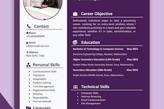 create a modern professional CV resume design