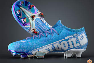 do professional realistic 3d shoe modeling and rendering and animation
