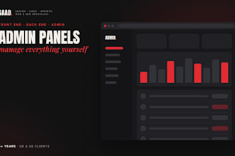 design and develop a full stack website with backend and admin panel