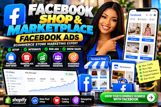 setup facebook shop marketplace face book ads ecommerce store marketing expert