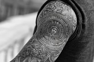 draw a custom japanese tattoo illustration in traditional