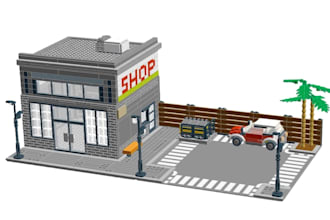make custom lego moc lego technic 3d lego car house minifigure bricklink studio