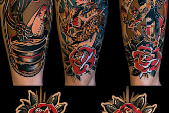 create a minimalist fine line tattoo design from your idea
