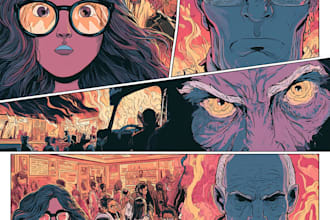 illustrate comic book manga page graphics novel manga