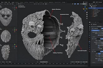 create custom 3d cosplay masks, halloween masks and helmets
