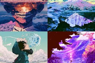 create anime style album cover, music cover
