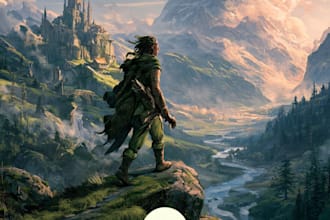 design dark fantasy cover art for spotify music