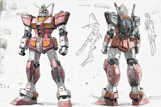 make gundam character illustration
