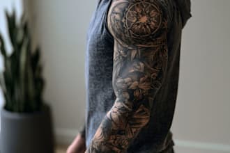 design a custom hand tattoo with experience as tattoo artist
