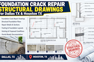 do foundation crack repair structural drawings for dallas tx and houston tx