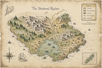 draw fantasy map and dnd battle map design for you