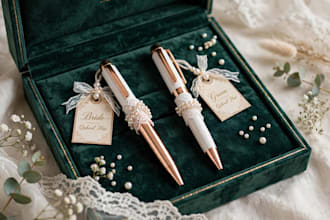 design luxury custom nikkah pen for bride and groom