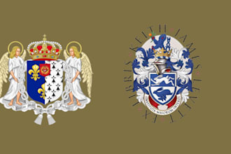 design heraldically accurate coat of arms, family crest