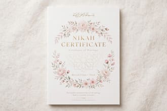 design luxury nikah nama certificate and booklet