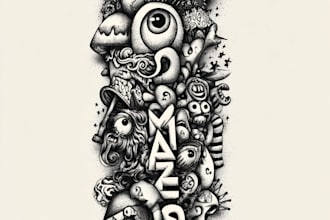 create a custom doodle art illustration design for you