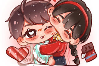 chibi illustration single or couple