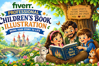 do children story book illustration kids ai story book