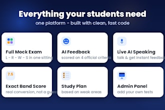 build an ai ielts practice website with mock tests and band scoring
