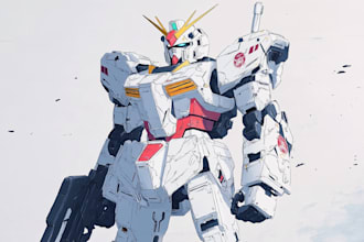 make a mecha robot gundam illustrations