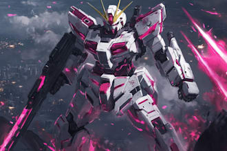 create a detailed gundam character illustration