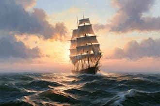 create ship oil painting for you