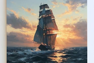 create ship oil painting for you