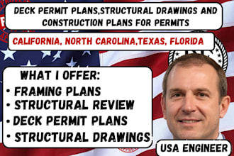 do full deck permit plans,structural drawings and construction plans for permits