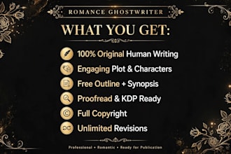 ghostwrite your romance novel,fiction and urban fiction book