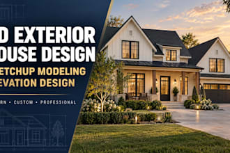 do exterior design 3d exterior house design sketchup modeling elevation design