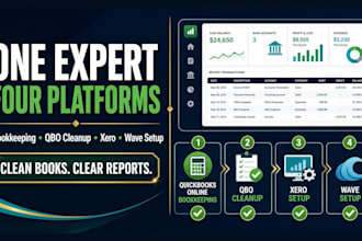 do bookkeeping accounting in quickbooks online, qbo cleanup, xero wave setup