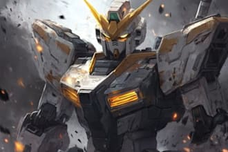 do mecha robot gundam illustrations