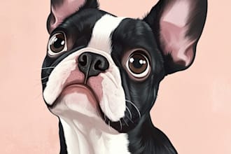 create disney pet portrait illustration