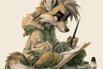 draw furry art character for your fursona, furry pfp