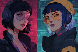 design cyberpunk character, original character design