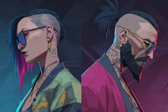design cyberpunk character, original character design