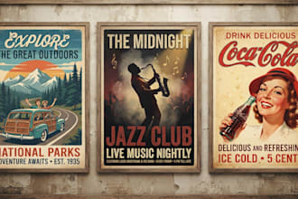 design retro vintage poster