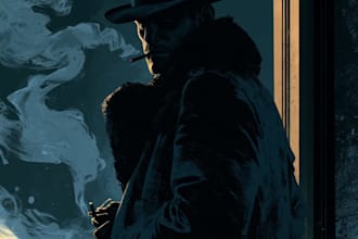 do custom dark noir comic art and graphic novel