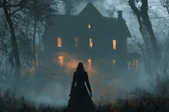 draw dark horror gloomy art for tcg card