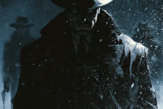 do custom dark noir comic art and graphic novel