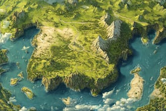do fantasy map illustration