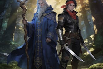create your d and d character and oc illustration