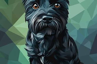 design a custom disney pet portrait illustration