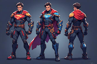 draw custom superhero characters with dynamic poses