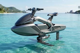create electric water bike design and detailed marine cad model plan