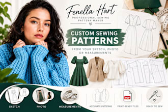 draft sewing patterns from your sketch, photo or measurement