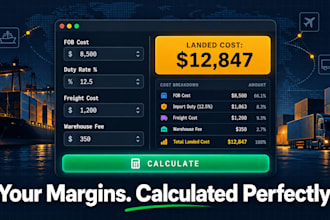 build python desktop app excel automation calculator landed cost duty logistics