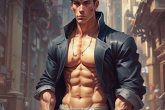 draw moe anime character, fanart, oc in my art style