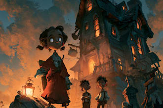design a cartoon book cover art