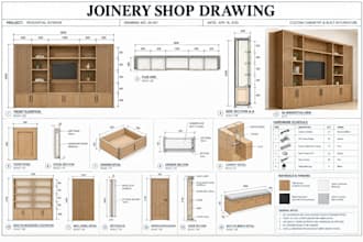 draw mechanical shop drawing, joinery and kitchen shop drawing